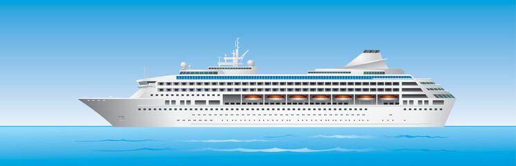 Fototapeta premium Cruise Ship in ocean