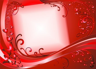 Amore Messaggio Sfondo-Love Red Background Card-Vector