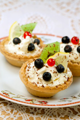 Tasty tarts  with cottage cheese