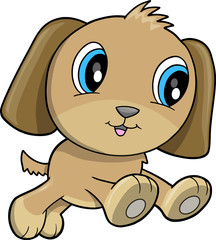 Happy Puppy Dog Vector Illustration