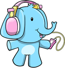Music Elephant Vector Illustration