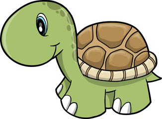 Cute Safari turtle Vector Illustration