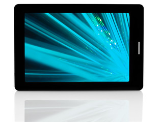 Tablet pc with touchscreen on the white background