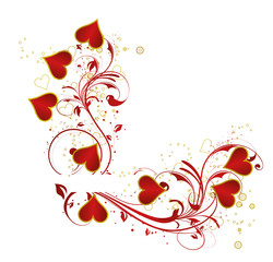 coeur floral rouge