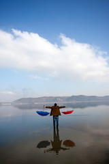 man and umbrella