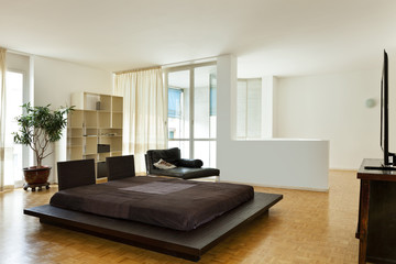 Bright duplex with hardwood floors, large room with double bed