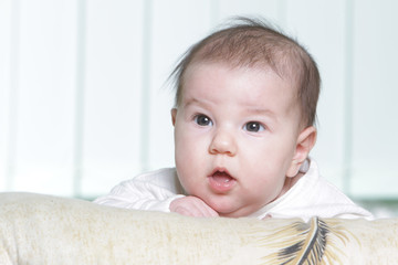 cute baby portrait at home