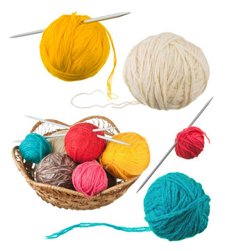 Ball of wool in basket