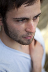 Obraz premium Portrait, jeune, homme, beau, mâle, romantique, masculin