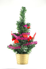 Christmas tree decoration over white