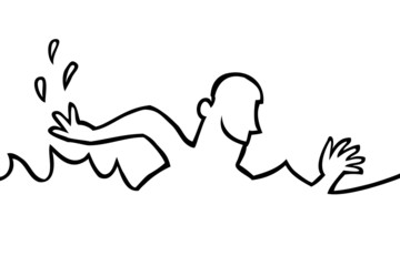 Person swimming in the water