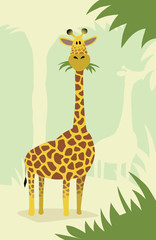 Obraz premium Giraffe with trees