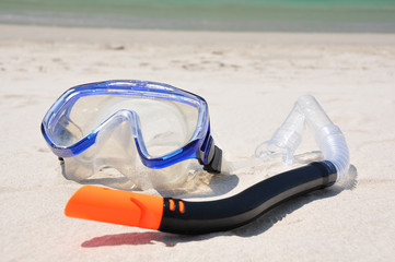 Snorkeling set on the beach