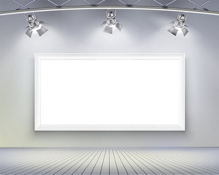 Wall with picture.  Vector illustration.