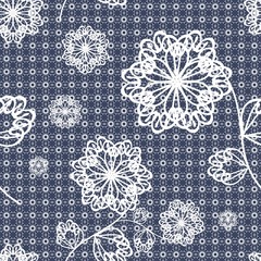 seamless lace background with flowers