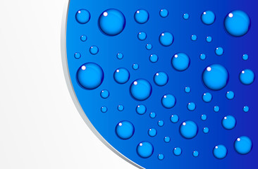 Blue water drops background