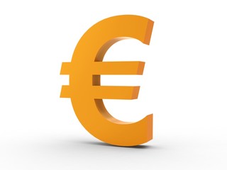 3d Icon Eurozeichen orange