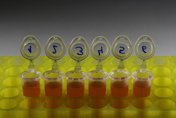 Tubos eppendorf rojos con fondo