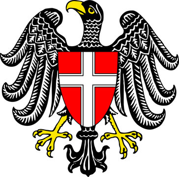 emblem of the city of Vienna isolated over white