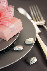 Valentine day romantic table setting