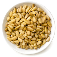 Pine Nuts in White Bowl