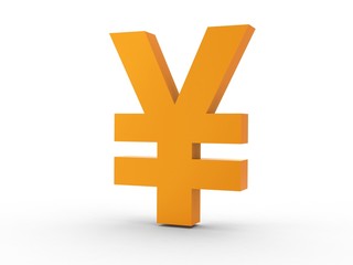 Fototapeta premium 3d Icon Yen orange