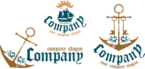 Naklejka premium Symbols for marine firms.