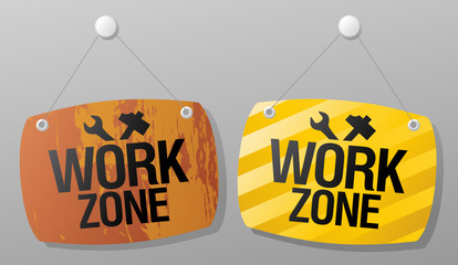 Work zone signs.