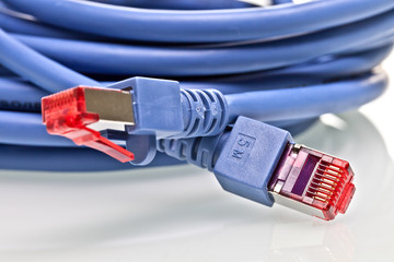 Netzwerkkabel blau mit Stecker 