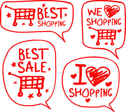 We love shopping illustration.