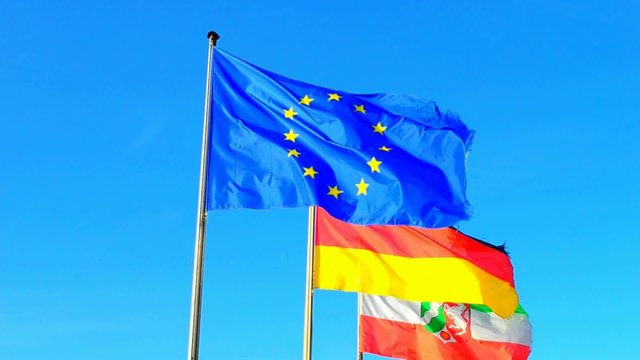 Flaggen von Europa, Deutschland und Nordrhein-Westfalen
