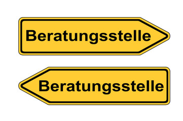 Verkehrsschild links rechts Beratungsstelle