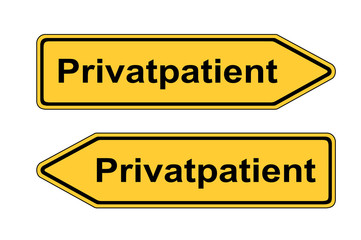 Verkehrsschild links rechts Privatpatient