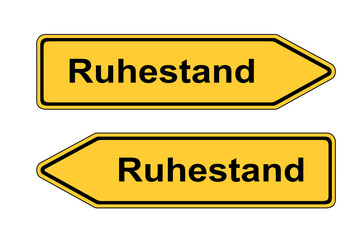 Verkehrsschild links rechts Ruhestand