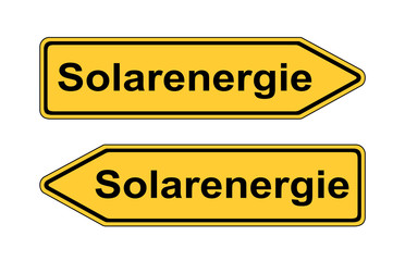 Verkehrsschild links rechts Solarenergie