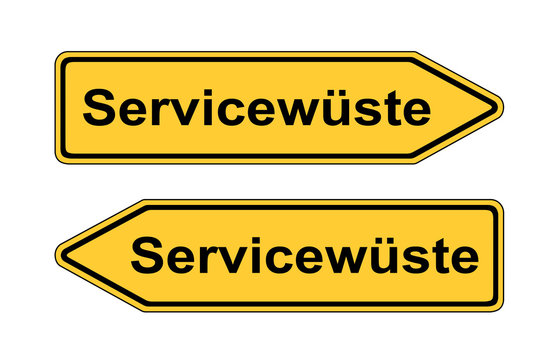 Verkehrsschild links rechts Servicewüste