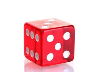 Red dice isolated on white