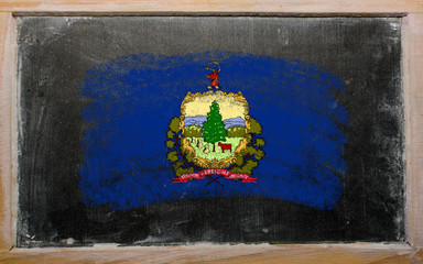 flag of US state of vermont on blackboard painted with chalk