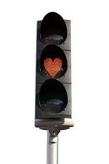 Feu orange &agrave; la Saint Valentin