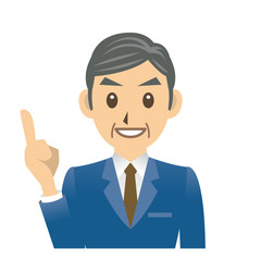 ビジネスマン C 表情 指差し