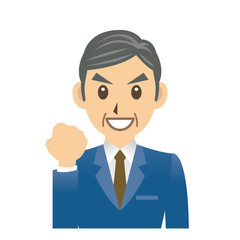 ビジネスマン C 表情 ガッツポーズ