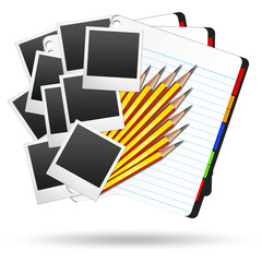 Black notebook on a white background