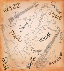 Jazz music set illustration