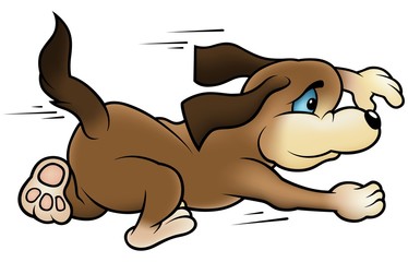 Running Dog - cartoon illustration