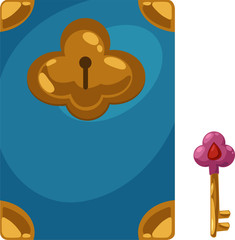 book and key vector illustration