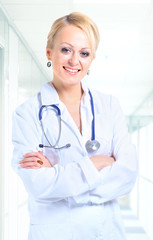 Medical doctor woman in the office