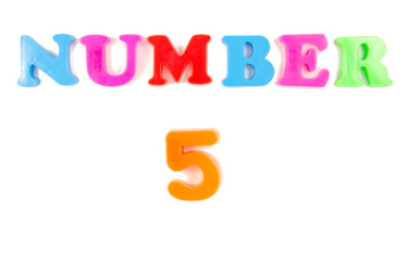 number five on white background