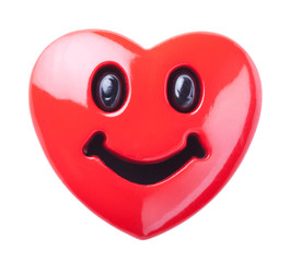 Naklejka premium Smiley in love - red smiling heart