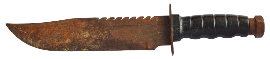 old knife isolated white
