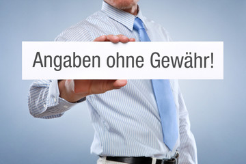 Angaben ohne Gewähr